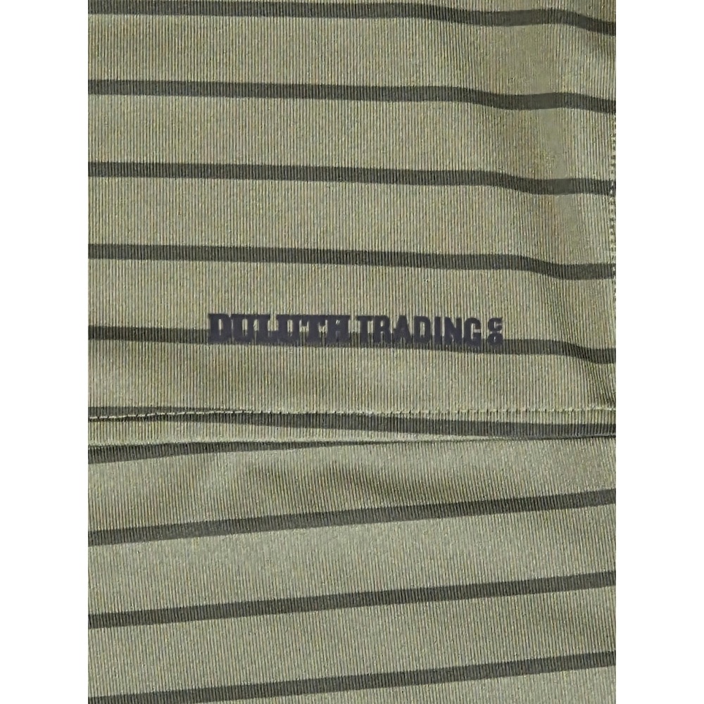 Duluth Trading Co Mens XL Relaxed Fit Striped Polo Shirt Green Workwear‎ Outdoor - Picture 7 of 10